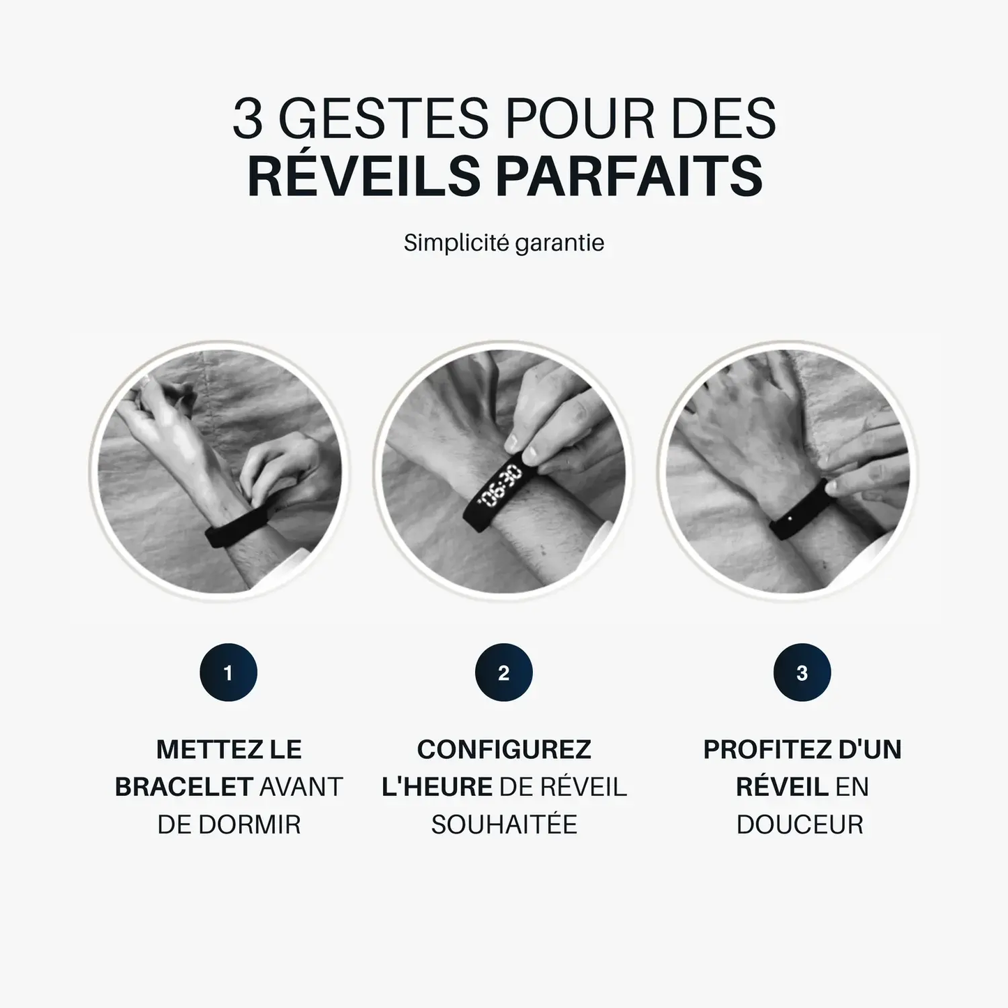 Bracelet réveil silencieux SleepFits™ prêt à l’emploi avec packaging élégant