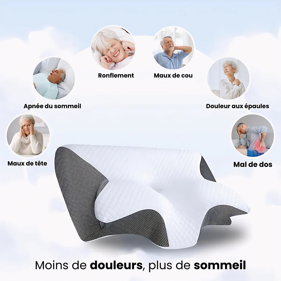 Oreiller Cervical Ergonomique - SleepFits