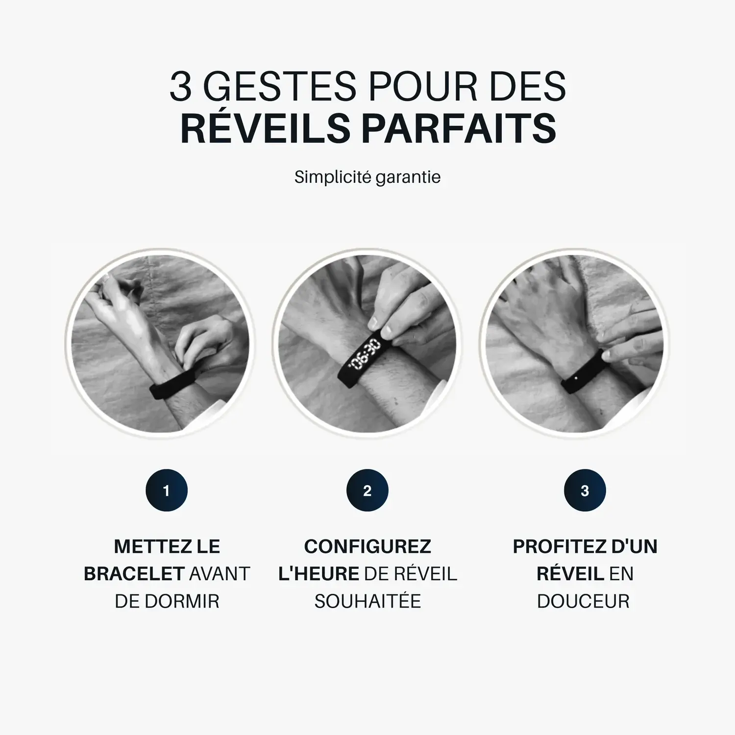 Bracelet réveil silencieux SleepFits™ prêt à l’emploi avec packaging élégant