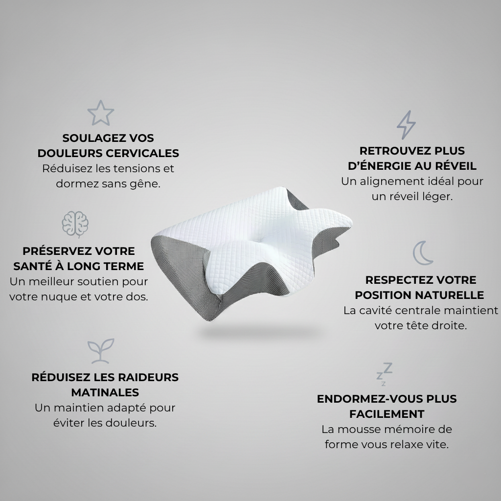 Oreiller Cervical Ergonomique - SleepFits